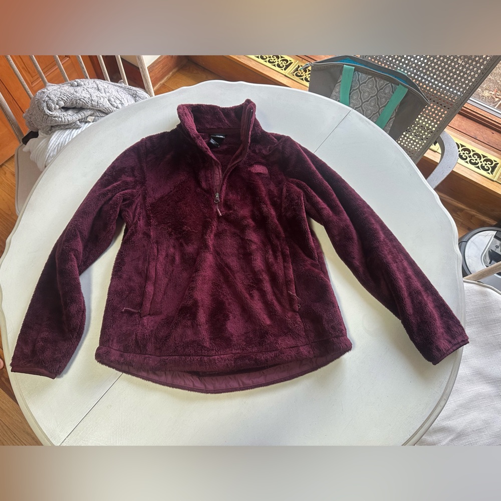 The north face osito fleece 1/4 zip red burgundy M